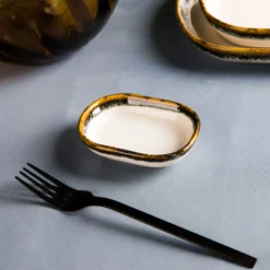 Piatto portata ovale 10,5x7,7 cm effetto acqua Ocean