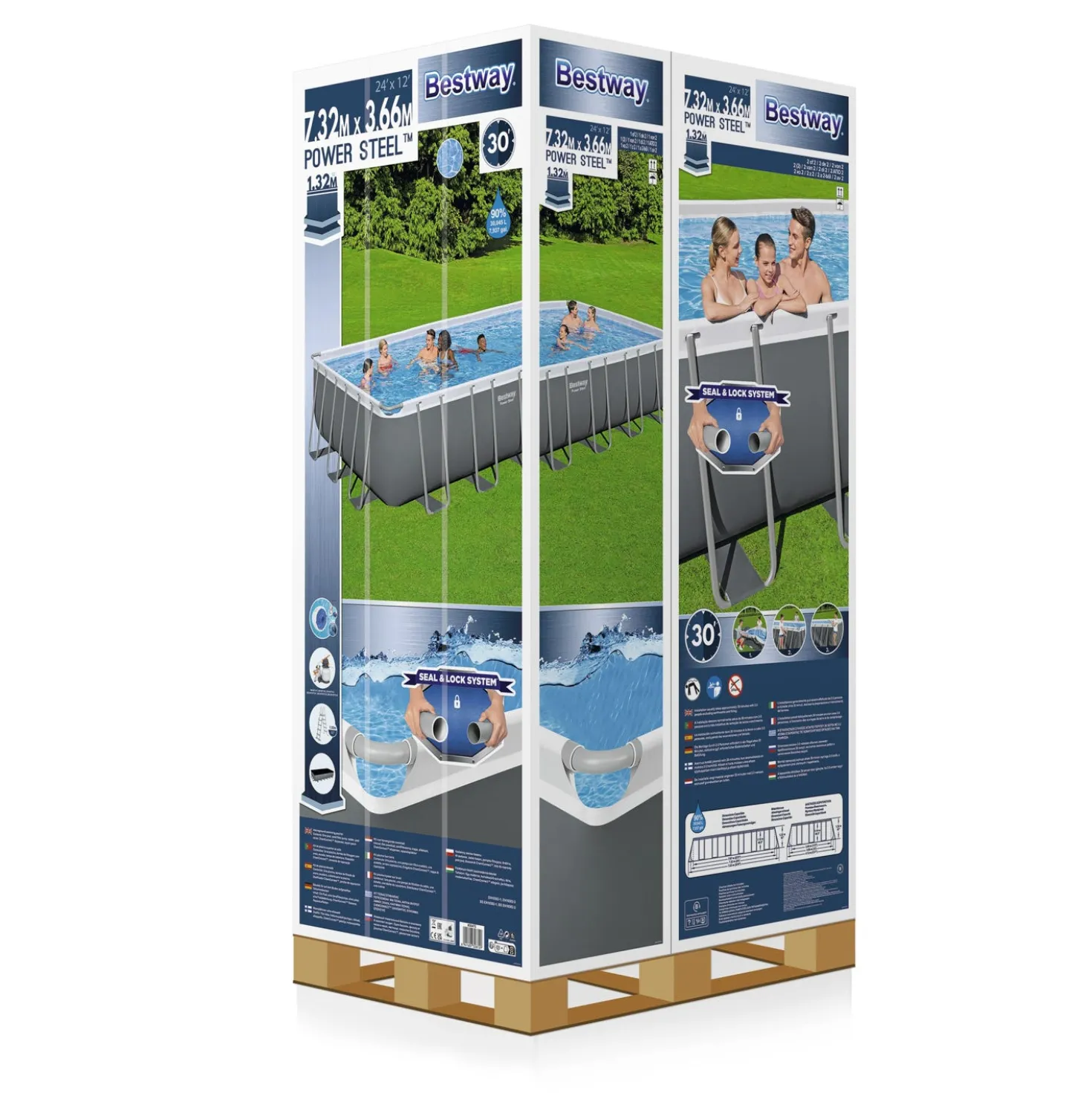 Piscina fuori terra 732x366x132 cm Power Steel Frame Bestway