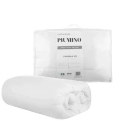 Piumino 1 piazza e mezza microfibra 200 gr/mq bianco