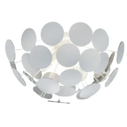 Plafoniera bianco e argento Discalgo Trio