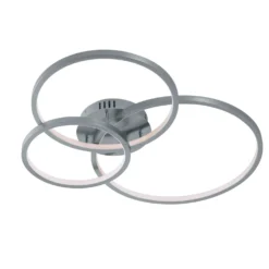 Plafoniera LED 3 anelli in acciaio Aaron Trio