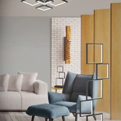 Plafoniera LED 4 elementi Sorrento nero Trio