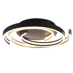 Plafoniera LED ottone e nero Caya Trio