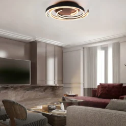 Plafoniera LED ottone e nero Caya Trio