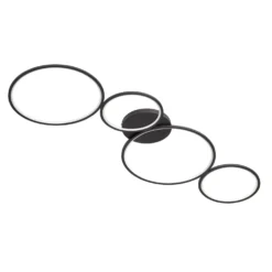 Plafoniera 4 LED Rondo nero Trio