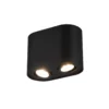 Plafoniera 2 luci nera Cookie Trio