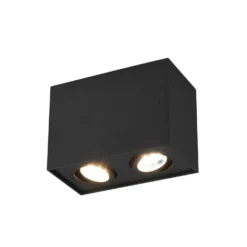 Plafoniera nera 2 luci Biscuit Trio