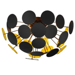 Plafoniera nero e oro Discalgo Trio