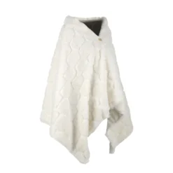 Plaid scialle bianco con bottone Darling