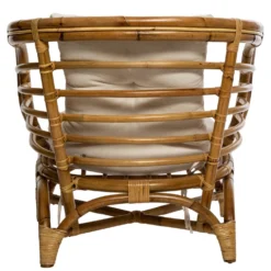 Poltrona con cuscino in rattan Farah
