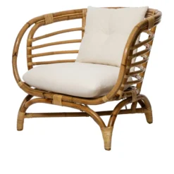 Poltrona con cuscino in rattan Farah