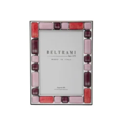 Portafoto pietre corallo foto 10x15 cm Beltrami con argento Miro Silver
