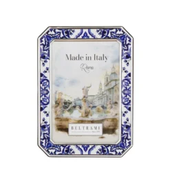 Portafoto 10x15 cm ottogonale Maiolica blu Beltrami