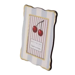 Portafoto 13x18 cm Summer legno celeste bordo dorato