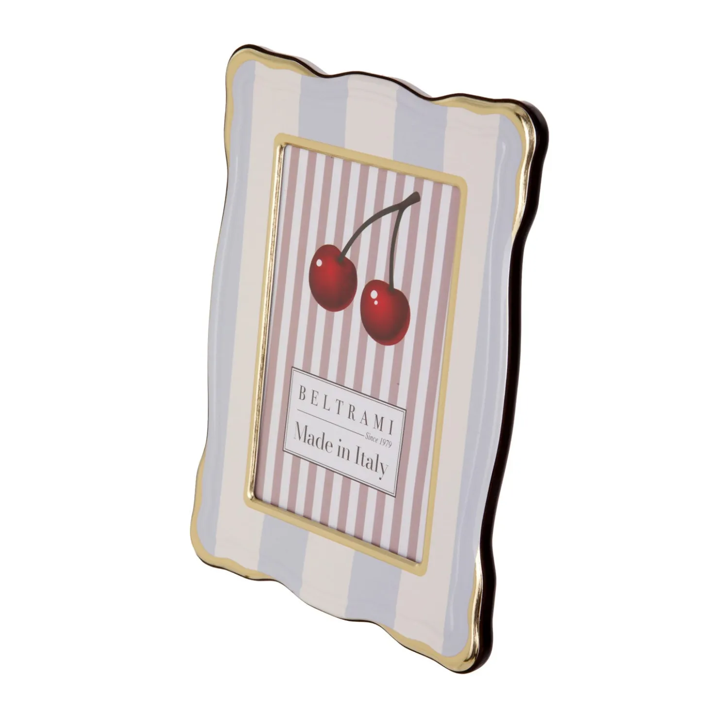 Portafoto 13x18 cm Summer legno celeste bordo dorato