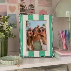 Portafoto 13x18 cm Summer legno verde bordo argento