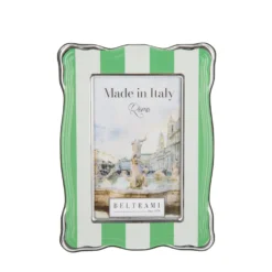 Portafoto 10x15 cm Summer legno verde bordo argento