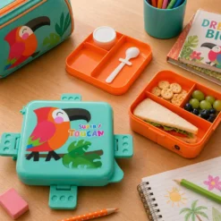 Porta pranzo per bambini Pappagallo con posata