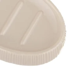 Porta sapone rigato in ceramica, beige