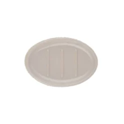 Porta sapone rigato in ceramica, grigio