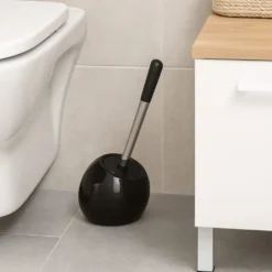 Portascopino WC ceramica nero