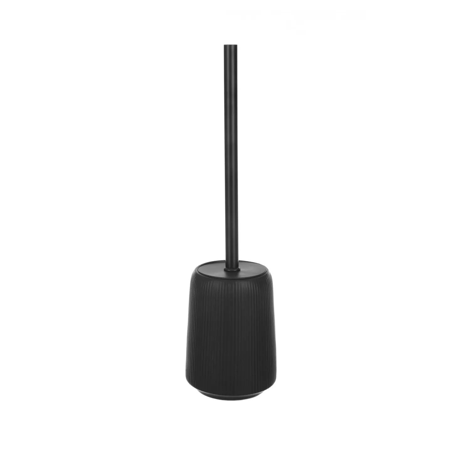 Porta scopino WC nero righe stoneware
