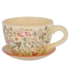Portavaso giallo tazza in ceramica 29,5x22,5x14,8 cm