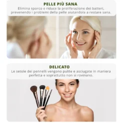 Pulitore elettrico per pennelli da trucco senza fili