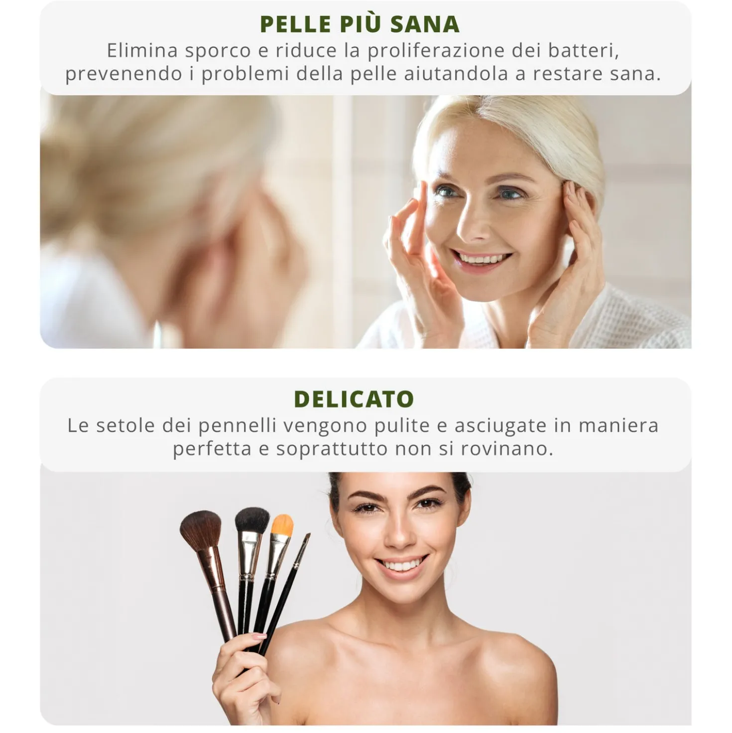 Pulitore elettrico per pennelli da trucco senza fili