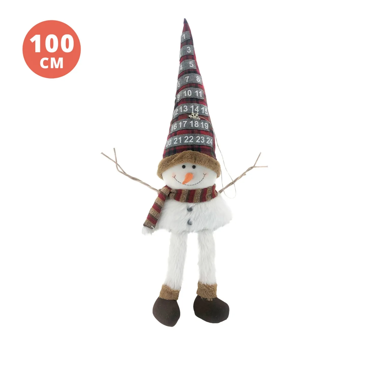 Pupazzo di Neve con calendario avvento 100 cm