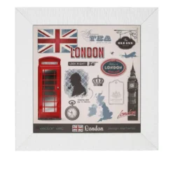 Quadro Londra con cornice con argento Miro Silver, 70x70 cm