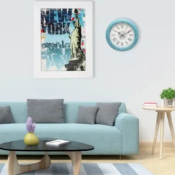 Quadro New York con cornice con argento Miro Silver, 70x70 cm