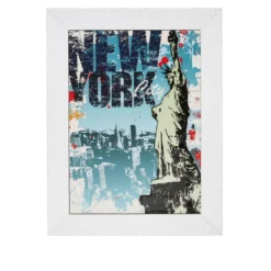 Quadro New York con cornice con argento Miro Silver, 70x70 cm
