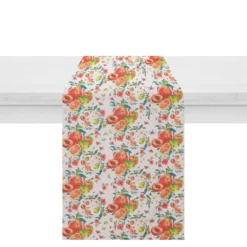 Runner con decoro pesche, 45x140 cm