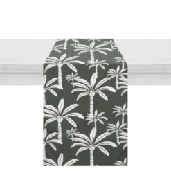 Runner da esterno 40x130 cm palme grigio