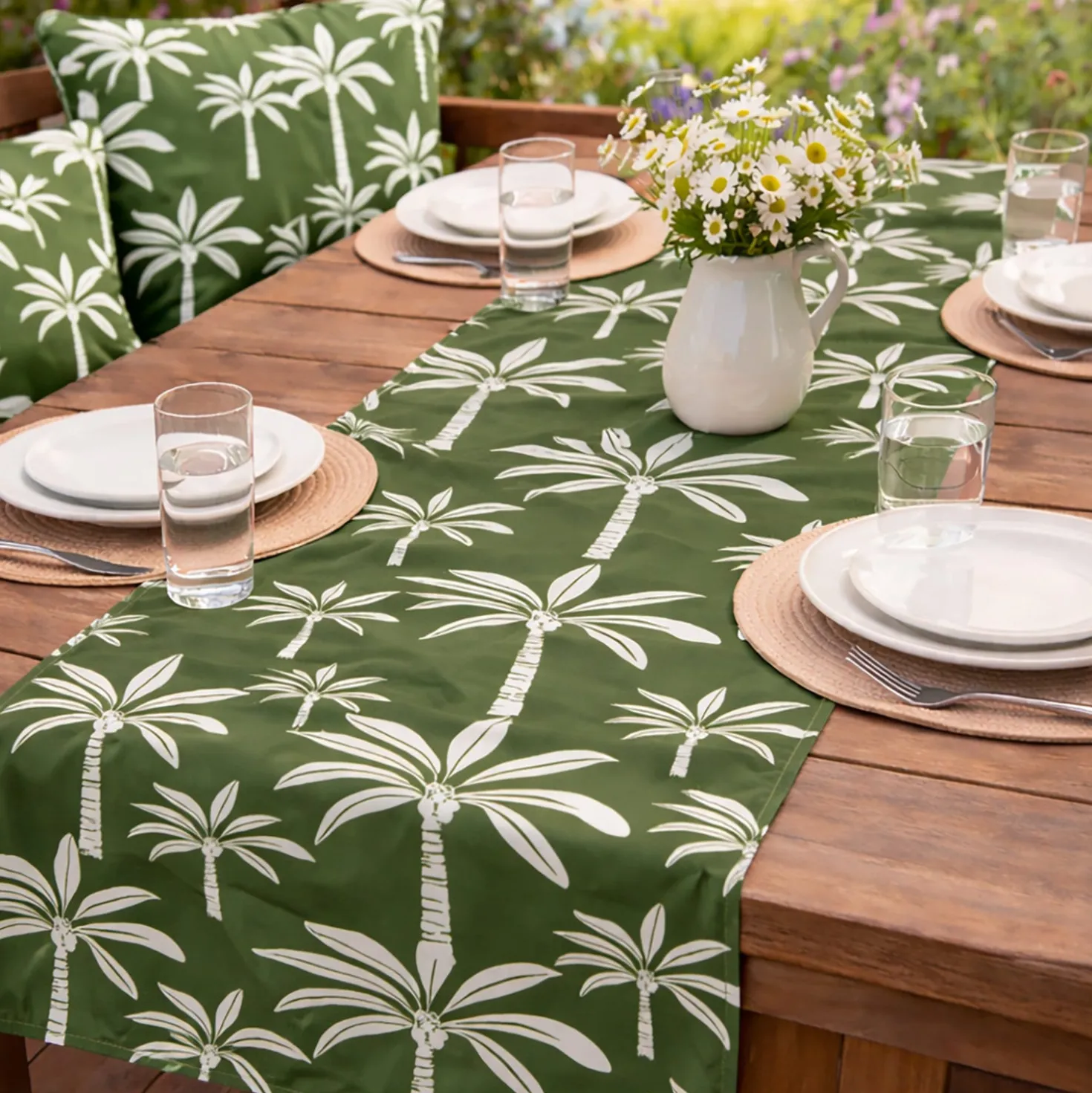 Runner da esterno 40x130 cm palme verde