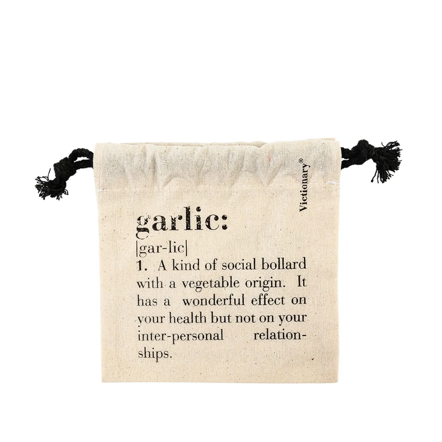 Sacchetto aglio con scritte in cotone Victionary