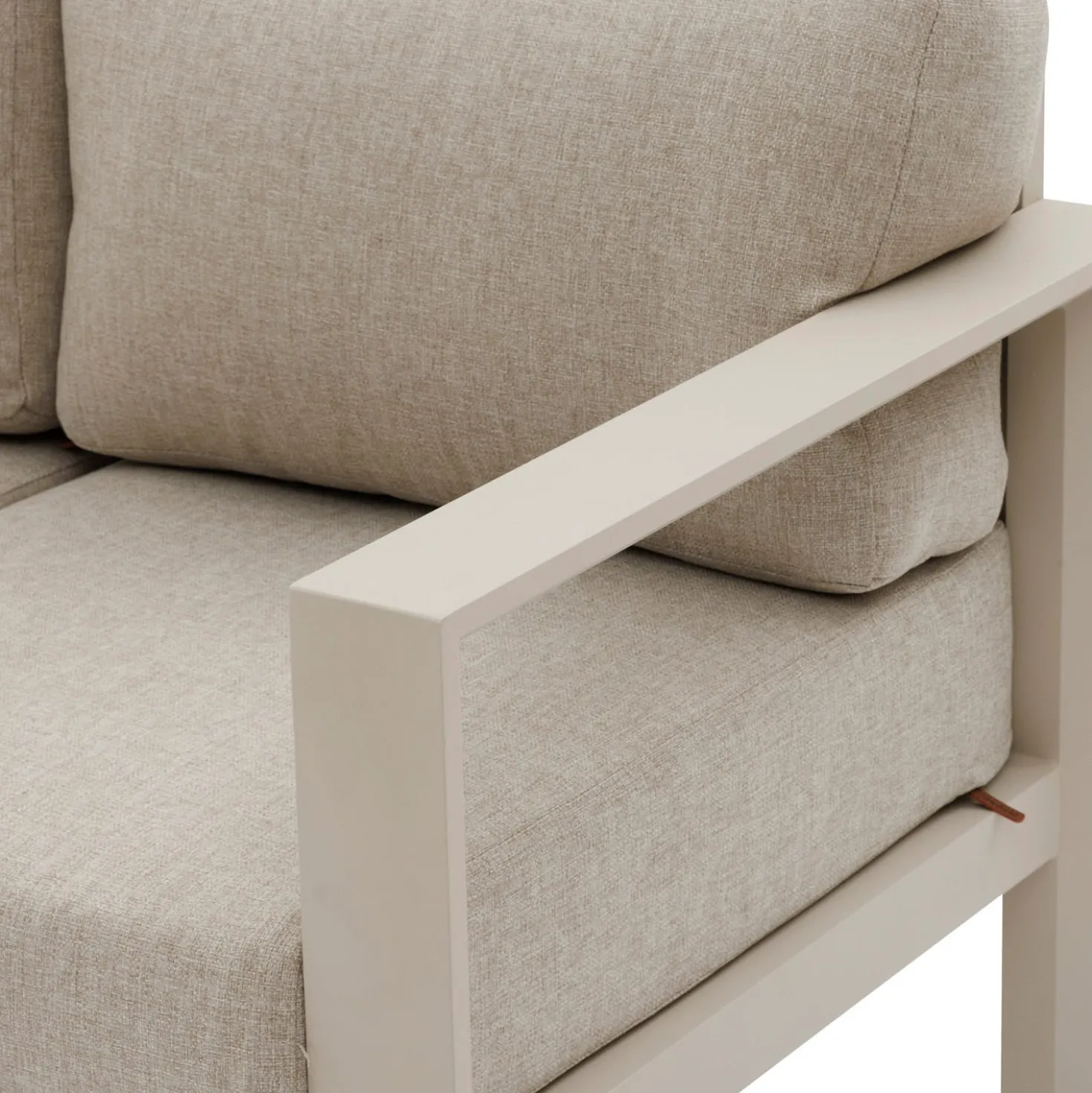 Salottino giardino divano 3 posti, poltrone e tavolino Evasion beige