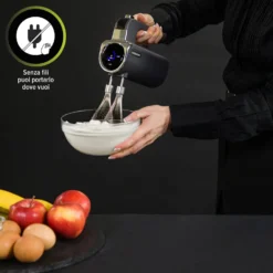 Sbattitore elettrico senza fili con 2 fruste 200 W