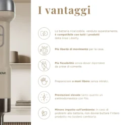 Sbattitore elettrico senza fili 200 W Liberty senza batteria