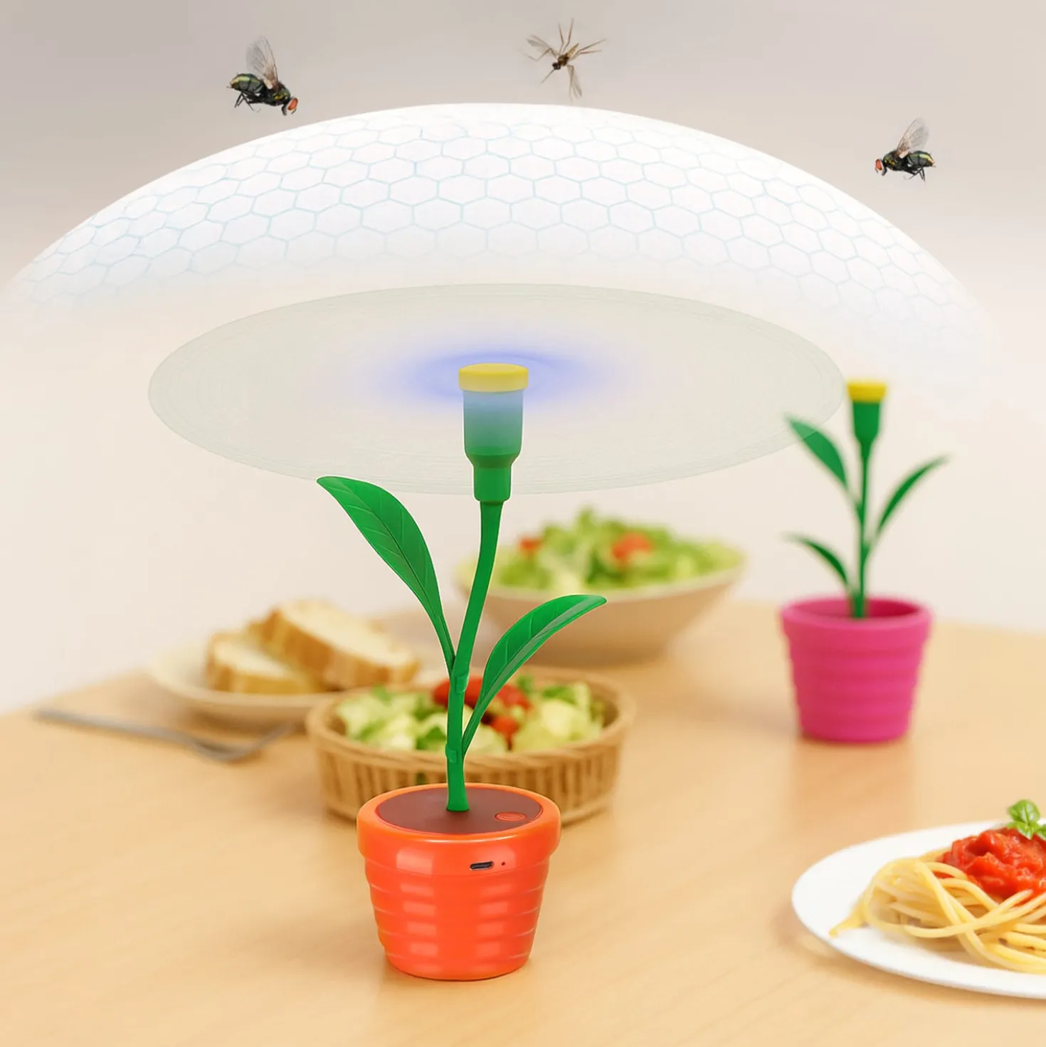Scaccia insetti ricaricabile 2 in 1 arancione