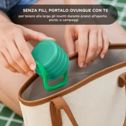 Scaccia insetti ricaricabile 2 in 1 verde