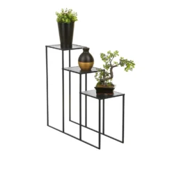 Scaffale portavasi 3 ripiani 70x68x24 cm