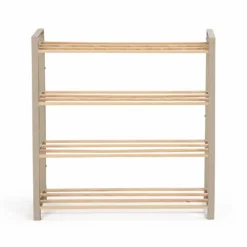 Scarpiera 4 ripiani in legno 12 paia di scarpe 65x68x23 cm