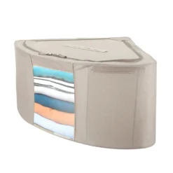 Scatola armadio angolare 63x28x48 cm doppia cerniera tortora