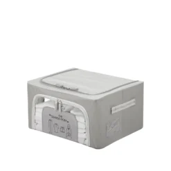 Scatola armadio 40x20x30 cm doppia cerniera e scritta grigio