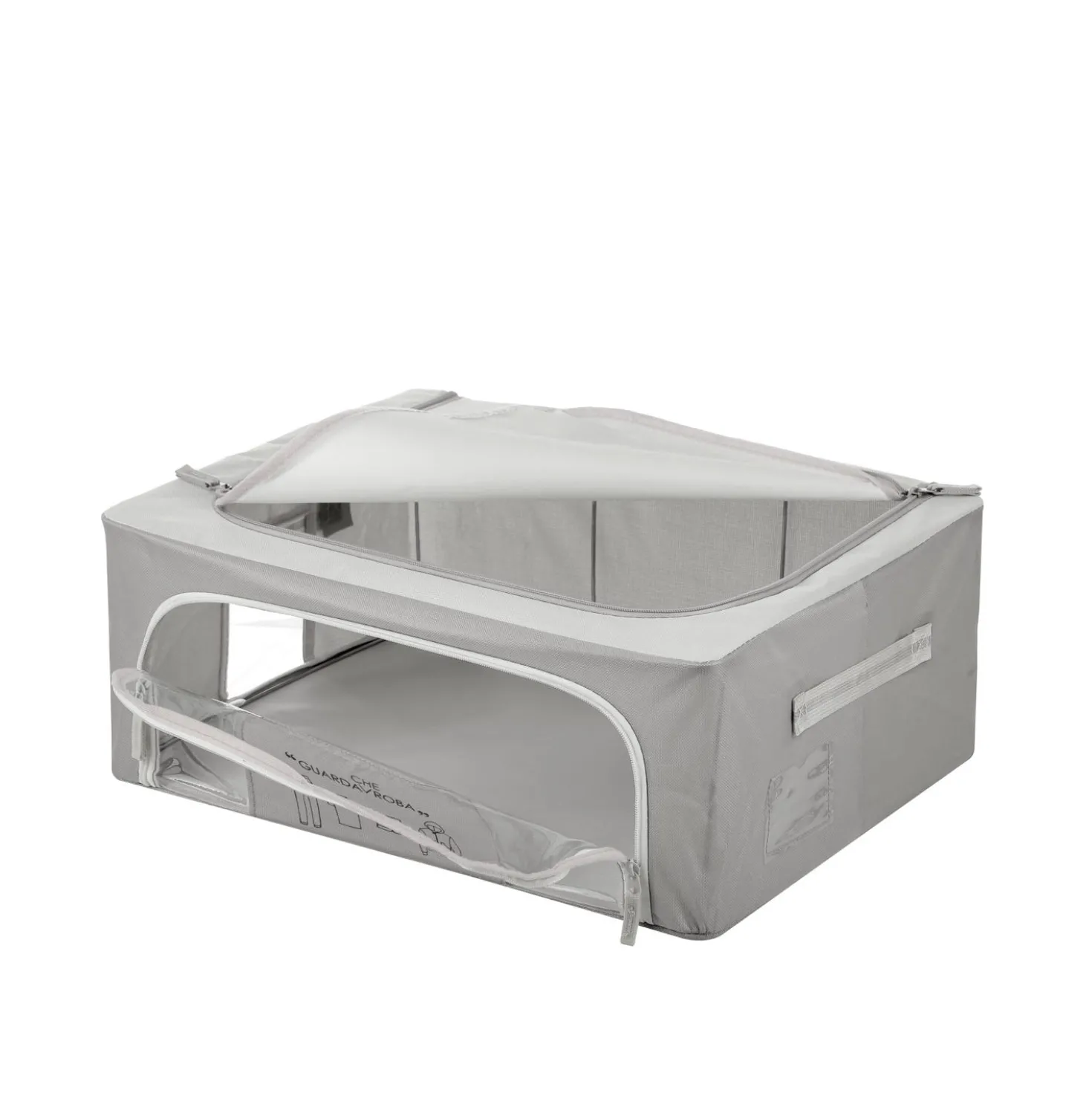 Scatola armadio 50x40x20 cm doppia cerniera e scritta grigio