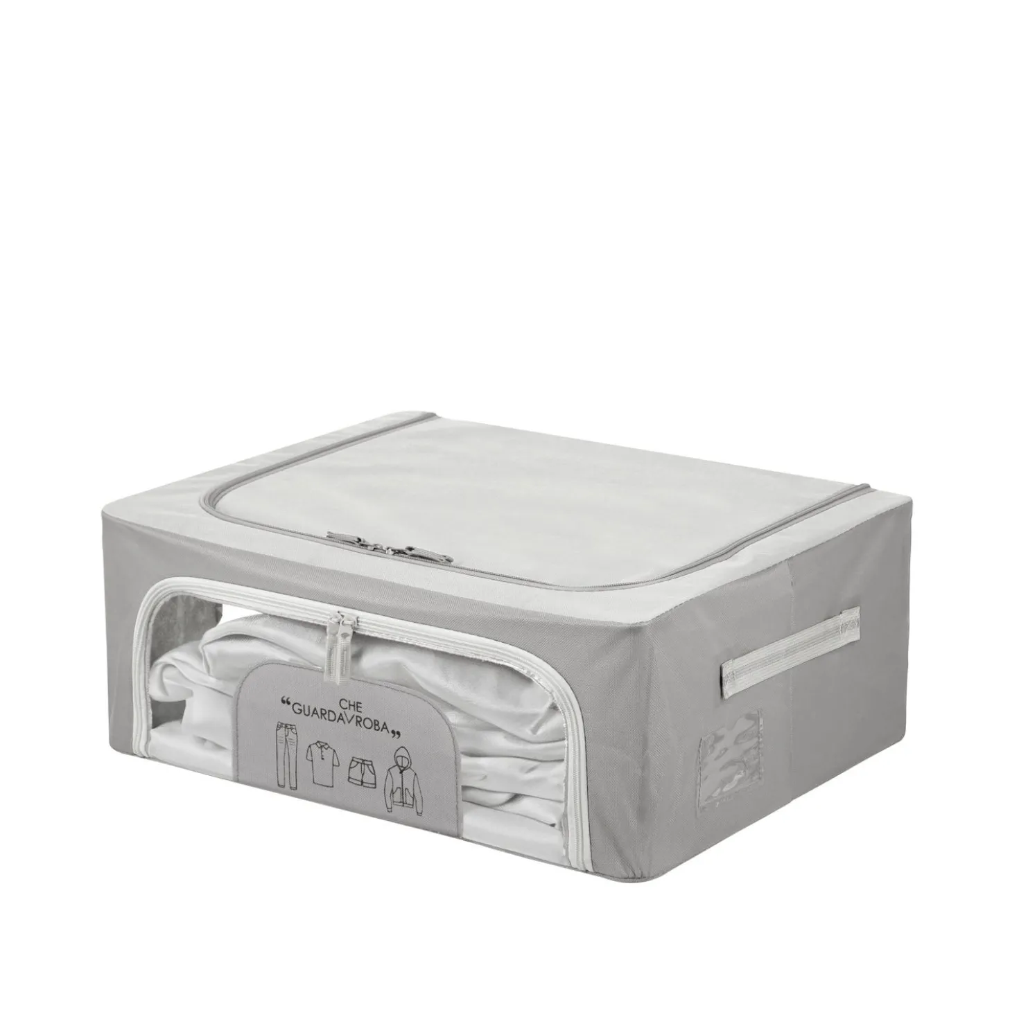 Scatola armadio 50x40x20 cm doppia cerniera e scritta grigio