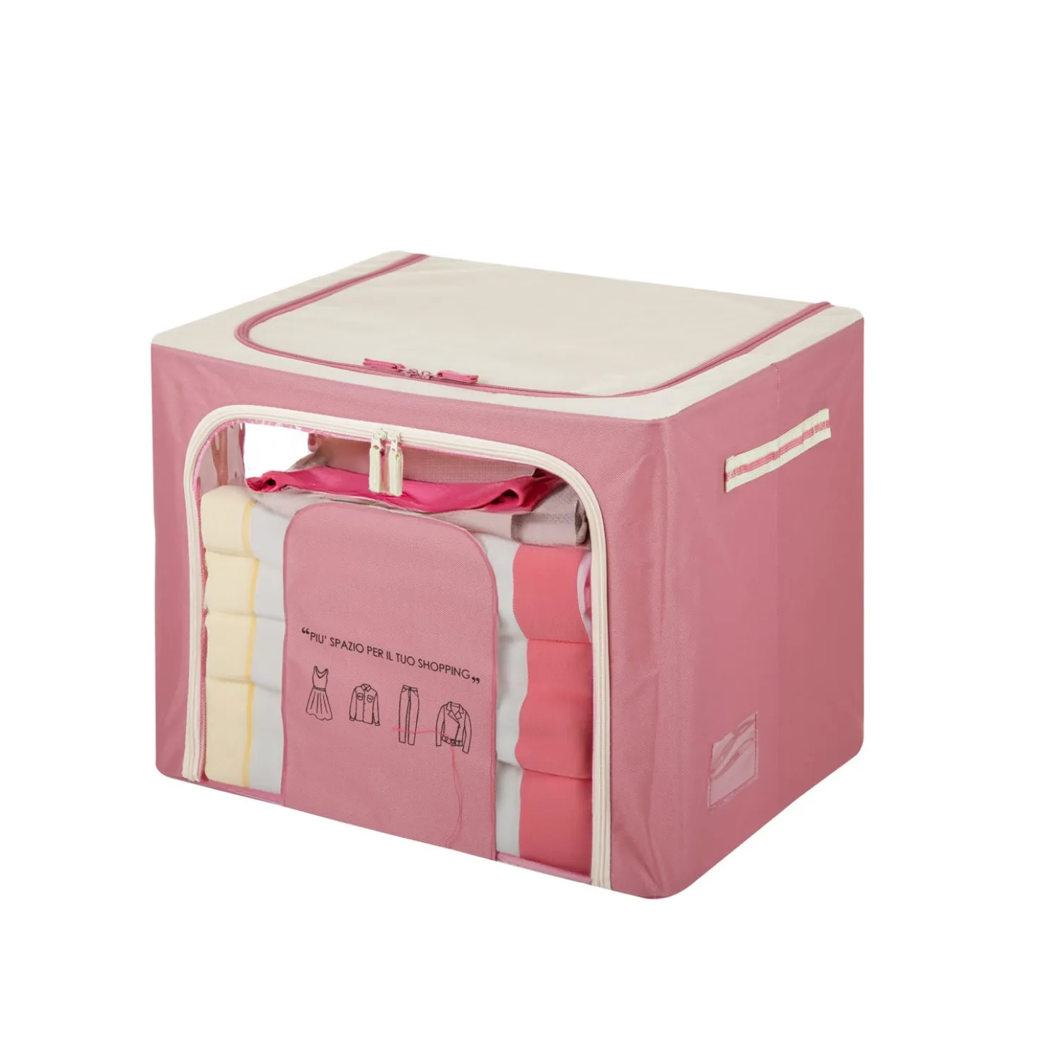 Scatola armadio 50x40x40 cm doppia cerniera e scritta malva