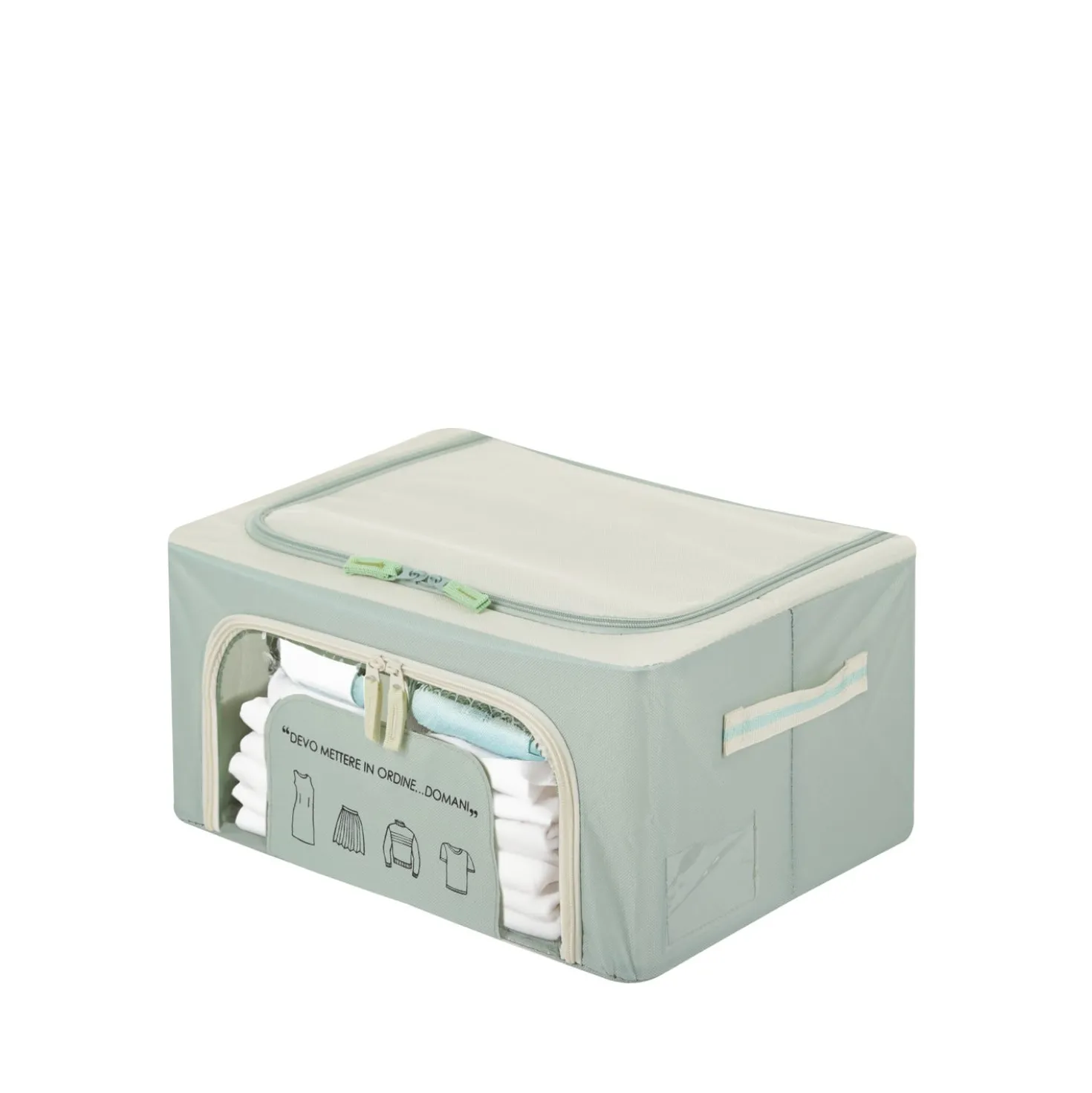 Scatola armadio 40x20x30 cm doppia cerniera e scritta verde